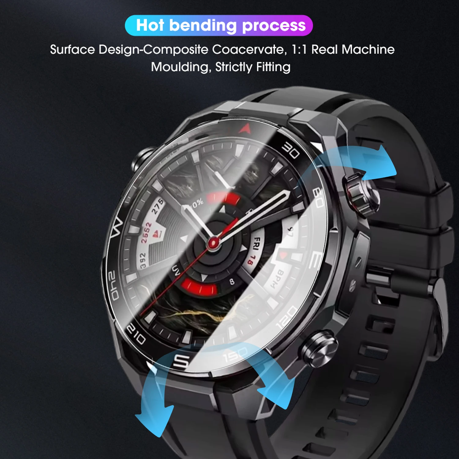 Screen Protectors for Huawei Watch Ultimate 2  Tempered Glass Easy to Install for Huawei Ultimate2 HD Hardness Protective Films