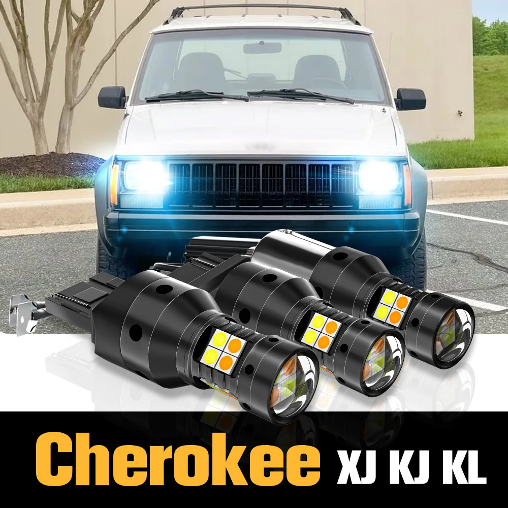 

2pcs Canbus LED Dual Mode Turn Signal+Daytime Running Light DRL Accessories For Jeep Cherokee XJ KJ 1984-2008 KL 2013-2019