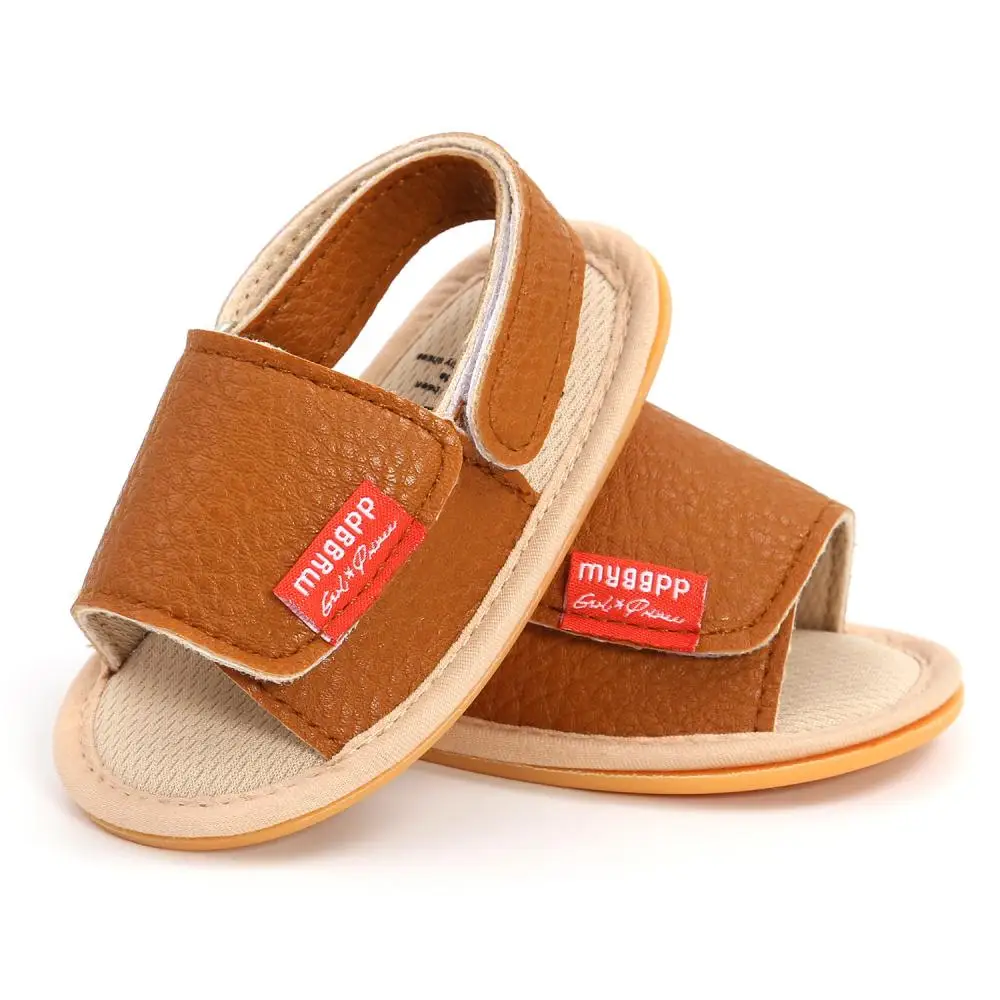Baby shoes classic leather non-slip soft rubber bottom sandals for boys girls