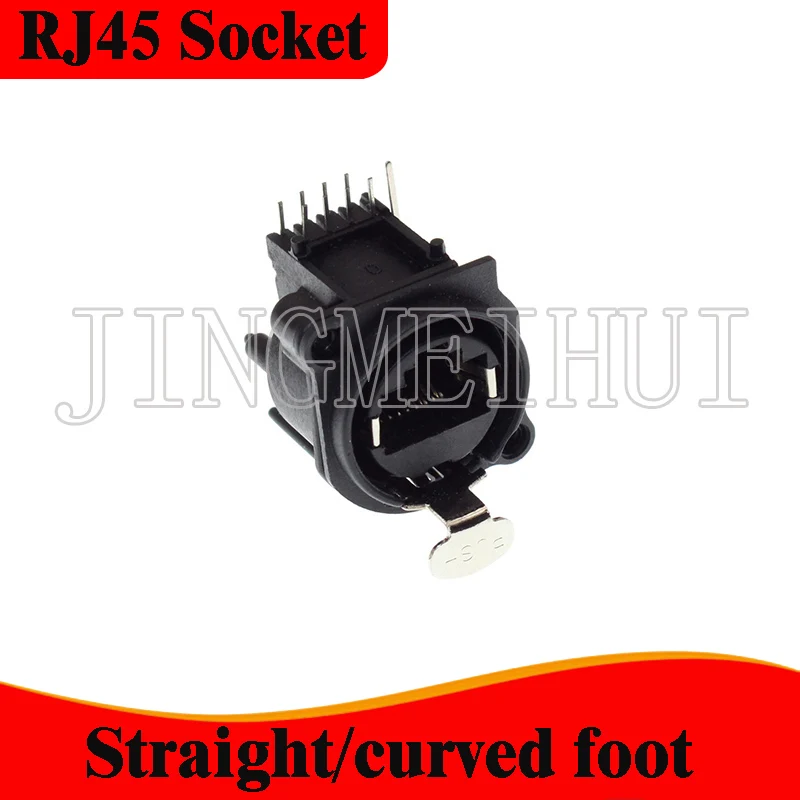 RJ45 network data connector with locking high frequency router network port socket signal light network port solder pin core