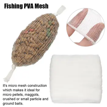 5M/20M Soluble PVA Mesh Refill Carp Fishing Feeder Fishing Lures Refill Rig Hook Bait Wrap Bags 25mm 37mm 44mm Fishing Accessory 2