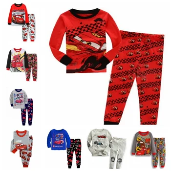 소년 잠옷 세트 긴 소매 아기 소녀 옷 세트 만화 미키 스파이더 맨 잠옷 잠옷 파자마 푸우 도널드 덕 의상