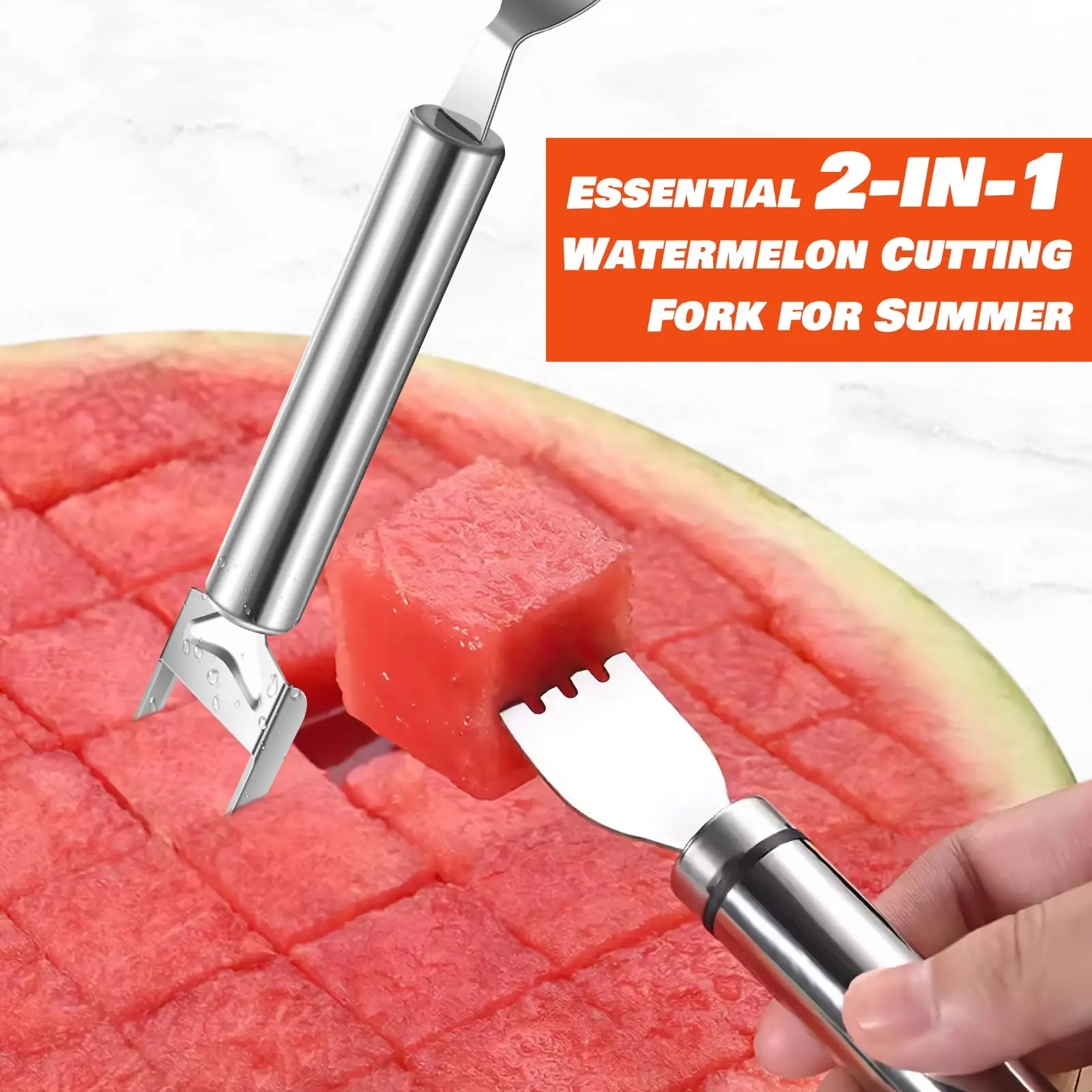 2 In 1 Watermelon Cutter Fork Portable Melons Cutter Slicers Tool vegetable cutter fruit cutter For Camping Picnic