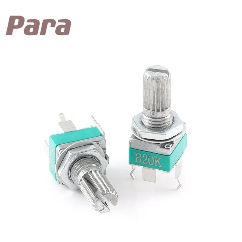 5pcs RK097N 3Pin Single Vertical Potentiometer B5K B10K B20K B100K B500K 5K 10K 20K 50K 100K 500K 15MM Bend Foot Audio Amplifier 5pcs wh148 b1k b2k b5k b10k b20k b50k b100k b500k 3pin 15mm shaft amplifier dual stereo potentiometer 1k 2k 5k 10k 50k 100k 500k