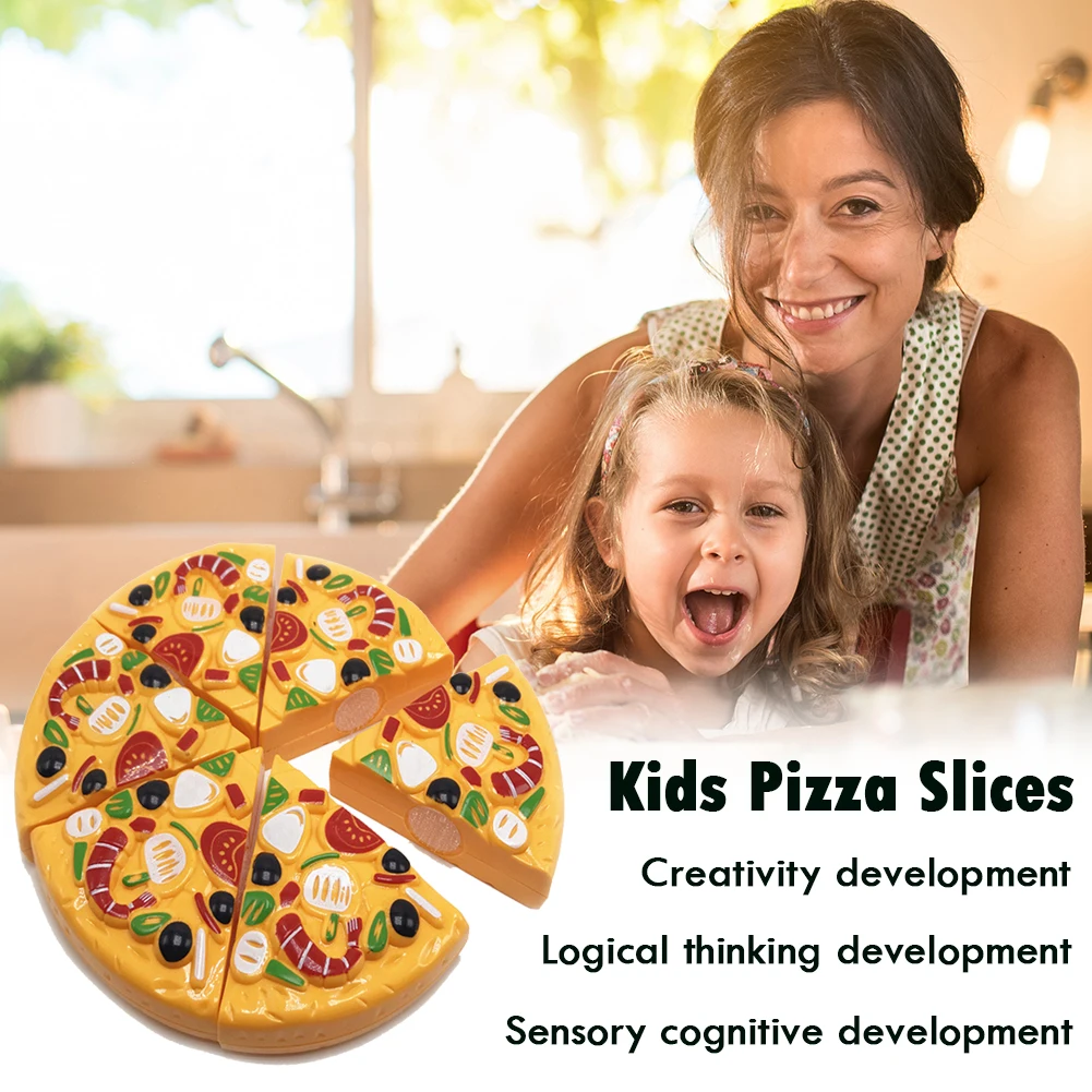 9Pcs Food Pretend Play Pizza with Cutter & Shovel Pizza Cutting Toy Creative Pretend Cooking for Boys Girls