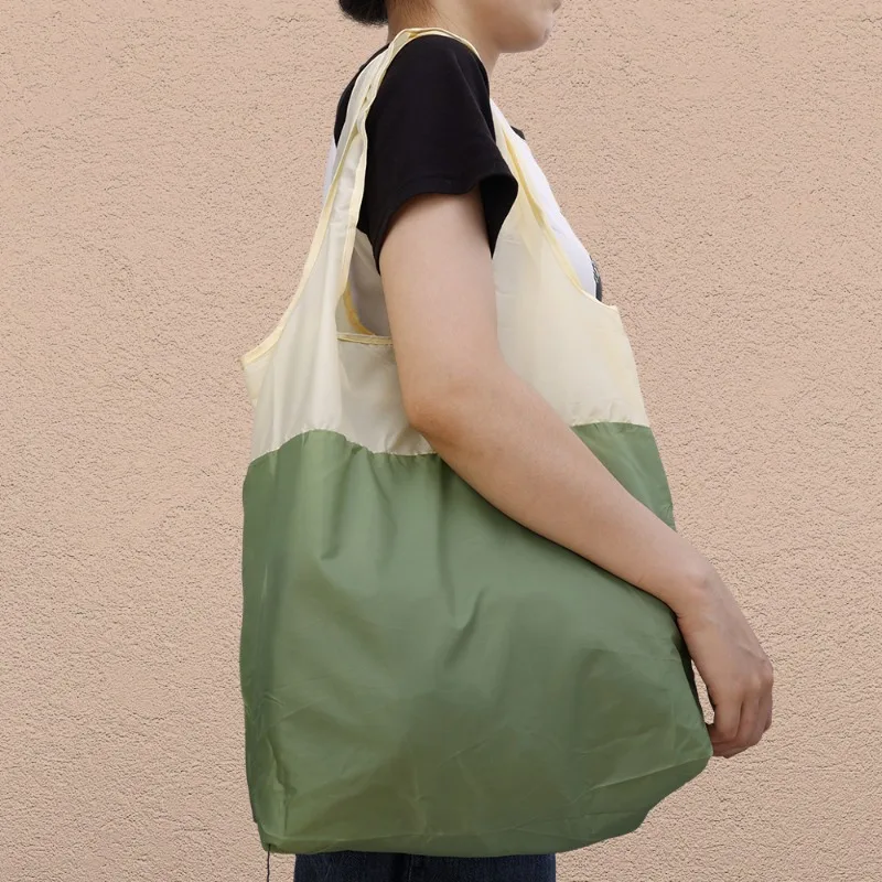 Fashion Foldable Eco-Friendly Shopping Bags Storage Sturdy Portable Tote Bag Grocery Reusable Convenient Large Travel Tote Pouch