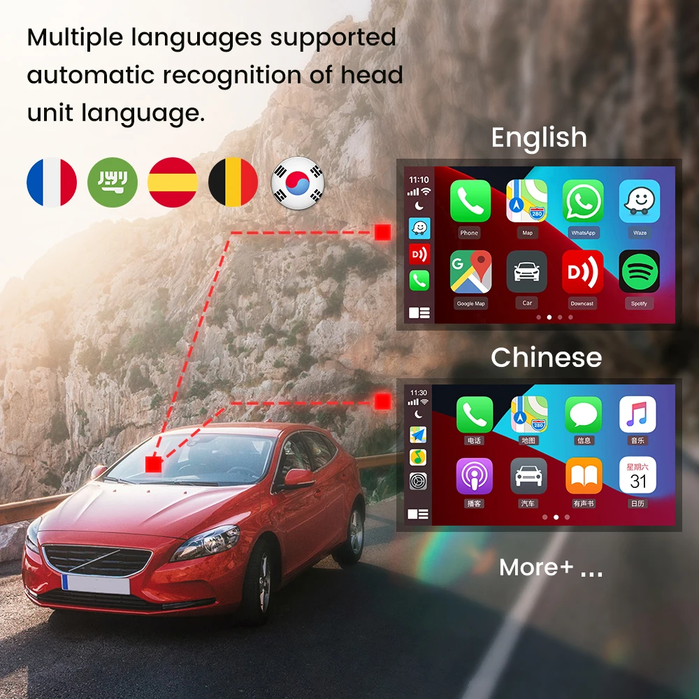 Carlinkit 3.0ワイヤレスcarplayカーアダプターcarplay dongelアウディ