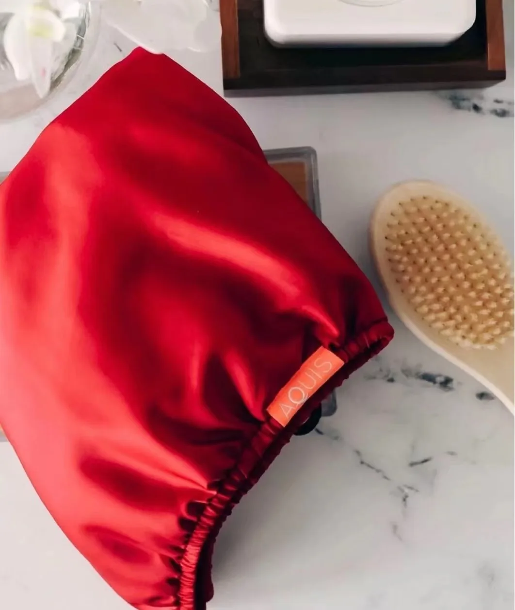 Aquis Prime Rapid Dry Hair Turban Lisse Prime Red NEW IN POUCH