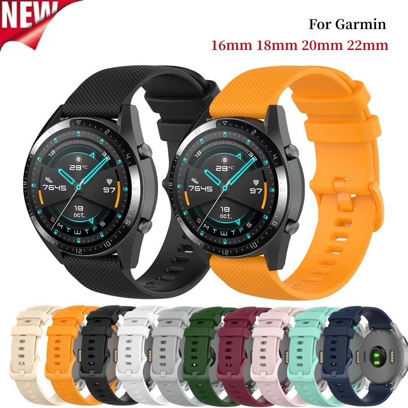 Cinturino Quick-Fit 18mm In Silicone Per Garmin Venu 2S, Vivoactive 4S, Vivomove 3S - 10 Colori