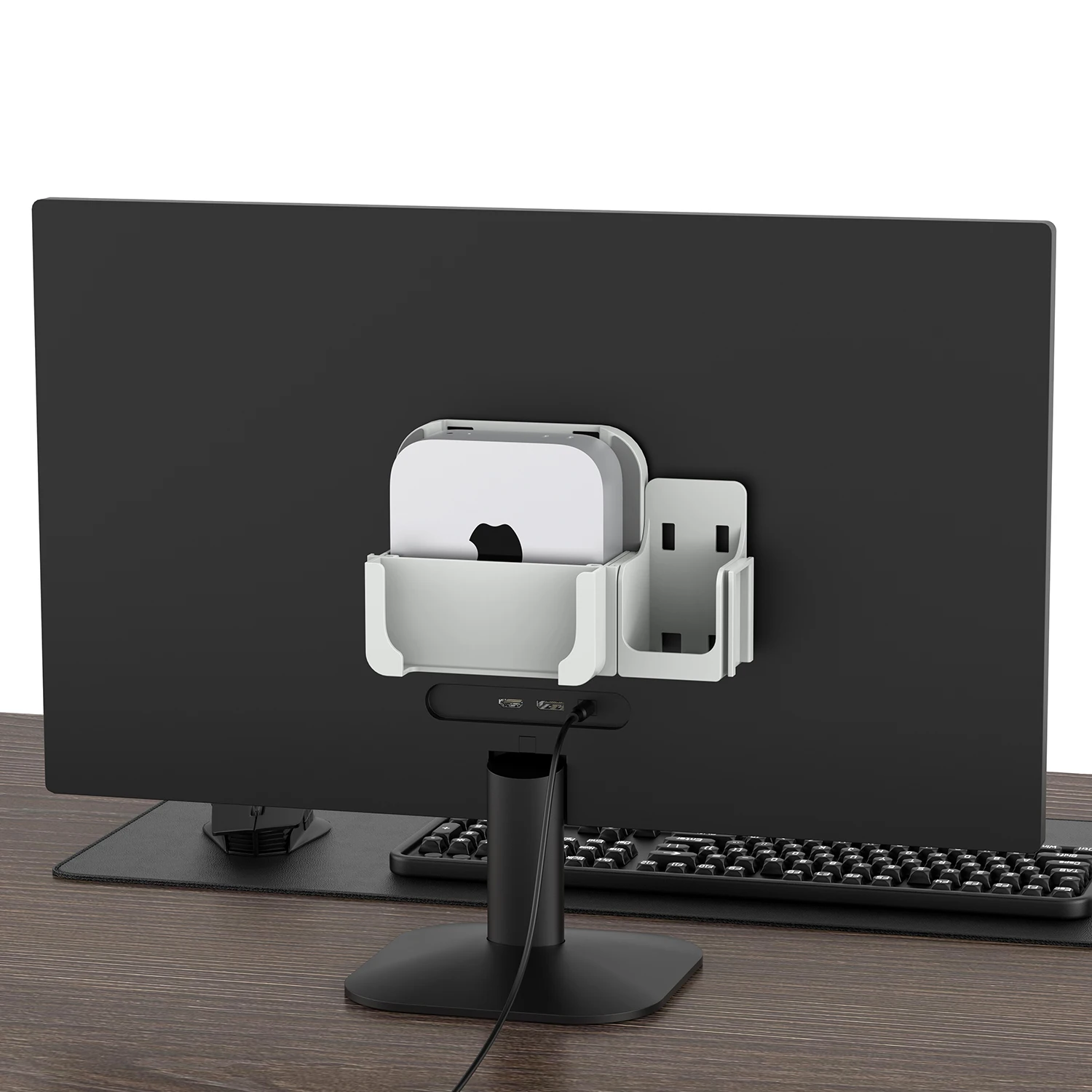 Mac Mini M4 데스크탑 컴퓨터 용 플라스틱 마운트 홀더 Mac Mini M4 Pro PC Accessorie 용 모니터 뒤의 다기능 브래킷