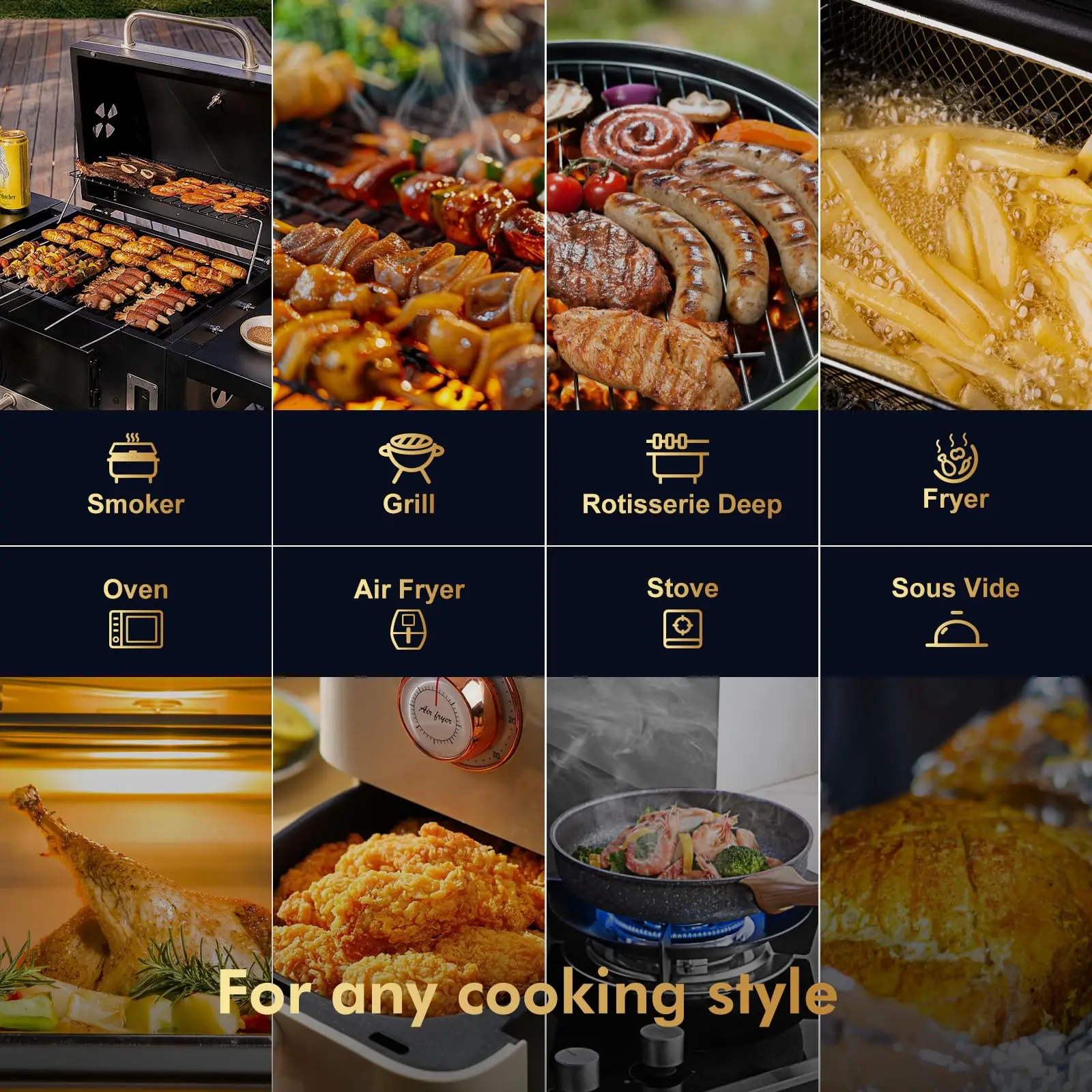 Meat Thermometer Wireless Probe Bluetooth Digital Food Thermometer Support Mobile APP With LCD Screen for Oven Smoker BBQ Grill 6