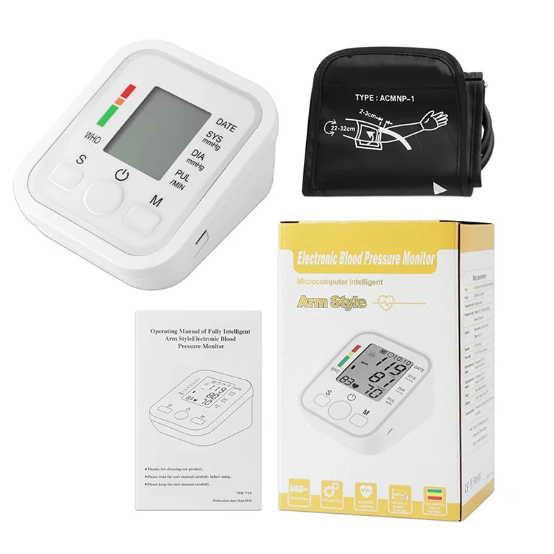 Description Picture 3 of item2 User Digital Upper Arm Tonometer Medical Blood Pressure Monitor Heart Rate Sphygmomanometer Tensiometers Meter Cuff Adult 32