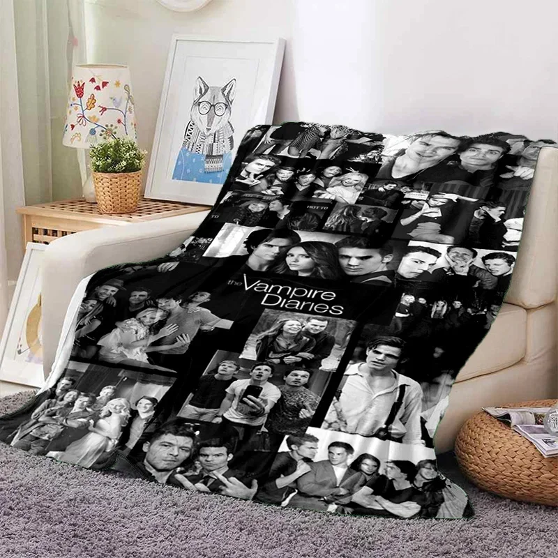 Description Picture 4 of itemThe Vampire Diaries Damon Salvatore Soft Flannel Blanket for Beds Bedroom Sofa Picnic,Throw Blanket for Outdoor Leisure Nap Gift
