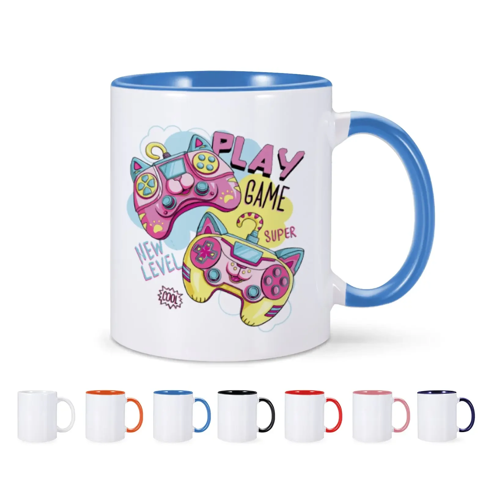 CatLoversCoffeeMugGameConsoleKittenFunnyCeramicCupforHotTea