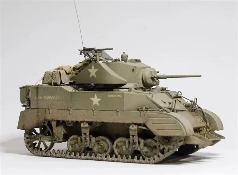 New Coolbank G2080 Model Usa M5a1 Stuart Remote Control Tank Toy Military Simulation Tank Toy Model Children's Assembly Toy Gift 3
