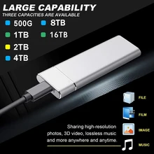 Mobile Solid State Drive 16TB 8TB SSD Storage Device Hard Drive Computer Portable USB 3.1 Mobile Hard Drives Solid State Disk