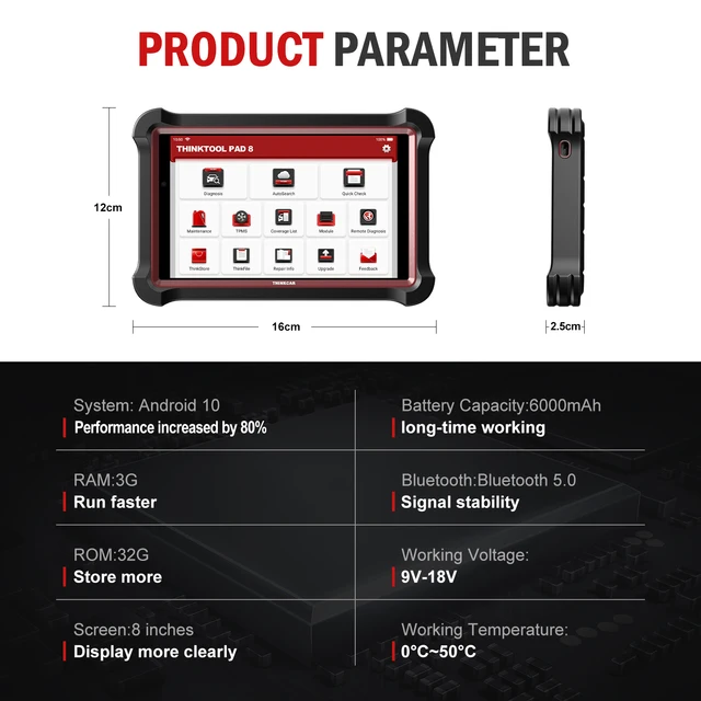 THINKCAR THINKTOOL PAD 8 OBD2 Scanner Professional Automotivo Car