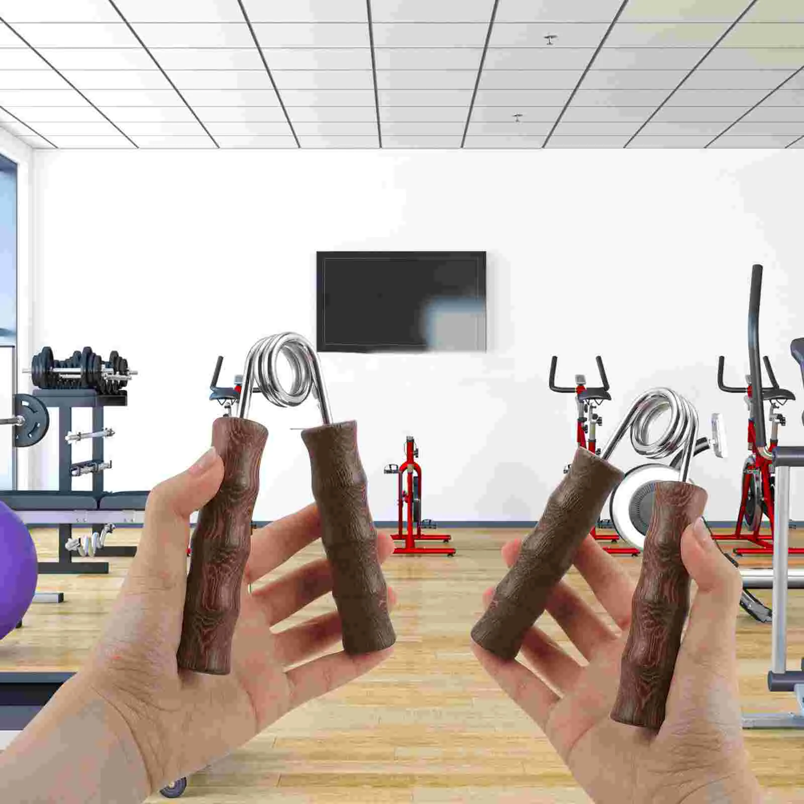 

Hand Grip Strengthener Exerciser Gripper Wooden Training Tool Massager Heavy-duty Man