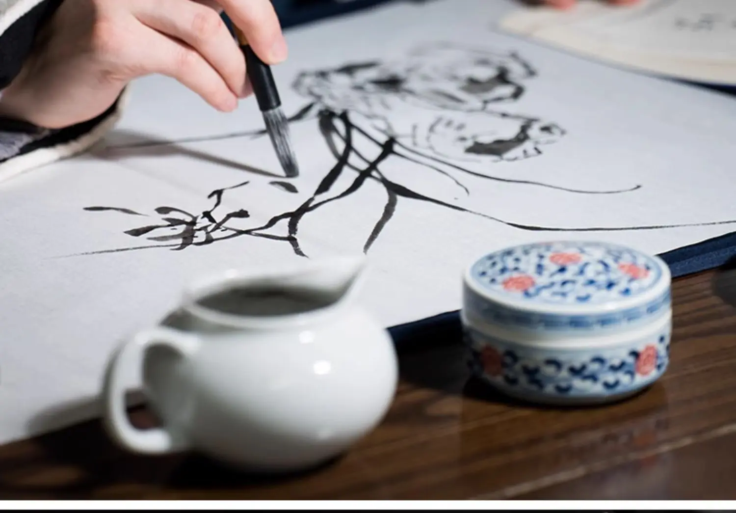 Langes Haar Wollhaar bürste Set mittlere reguläre Schrift offizielle Siegels chrift chinesische Pinsel malerei weiße Wolke Pinsel Kunst liefert – Detail 12