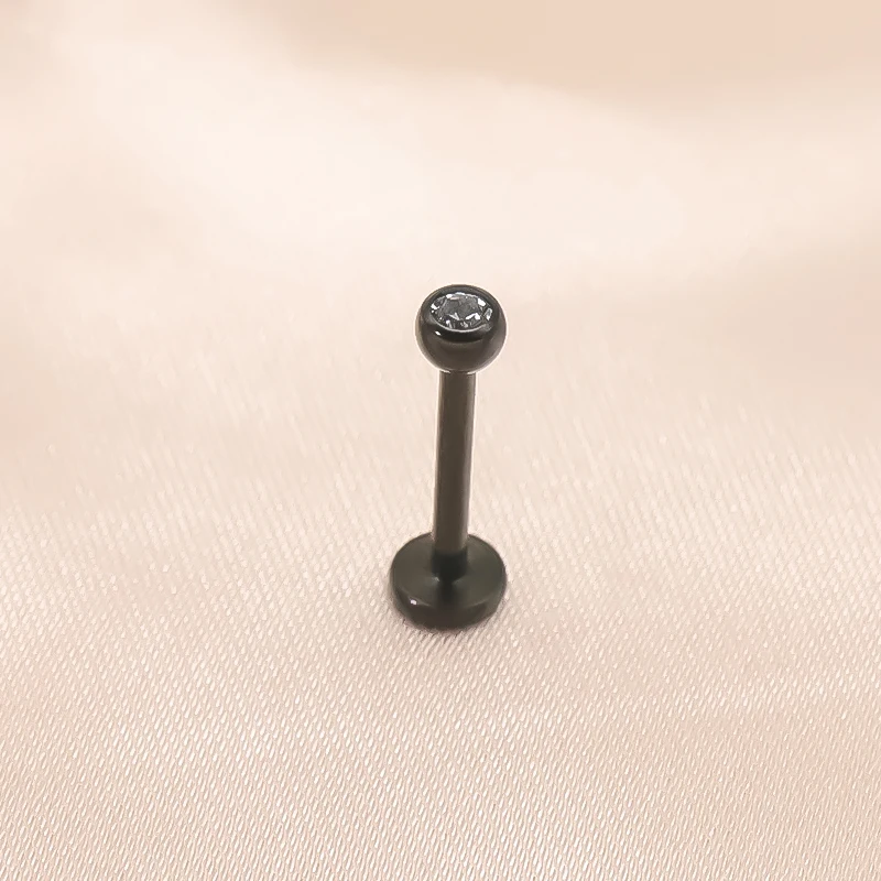 16G G23 Titanium Piercing Labret Stud Monroe Lip Ring Internally Threaded Crystal Cartilage Tragus Helix Conch Earring For Women 