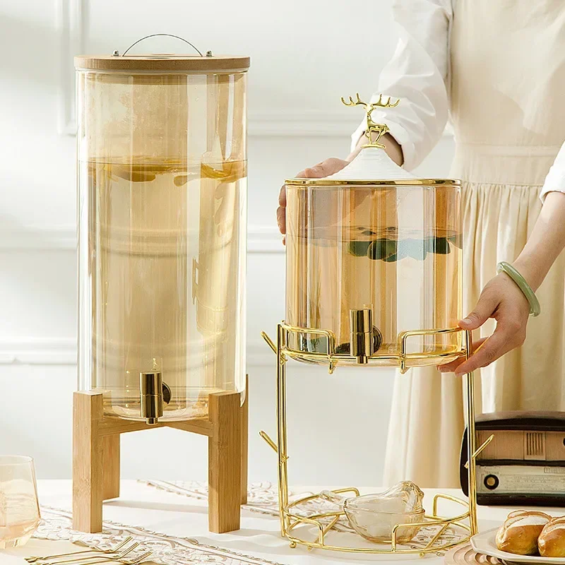 

Стеклянный кувшин для воды большой емкости, л, с керамической крышкой, емкость для холодной воды, дозатор для напитков Lemonade, бытовая емкость для питья