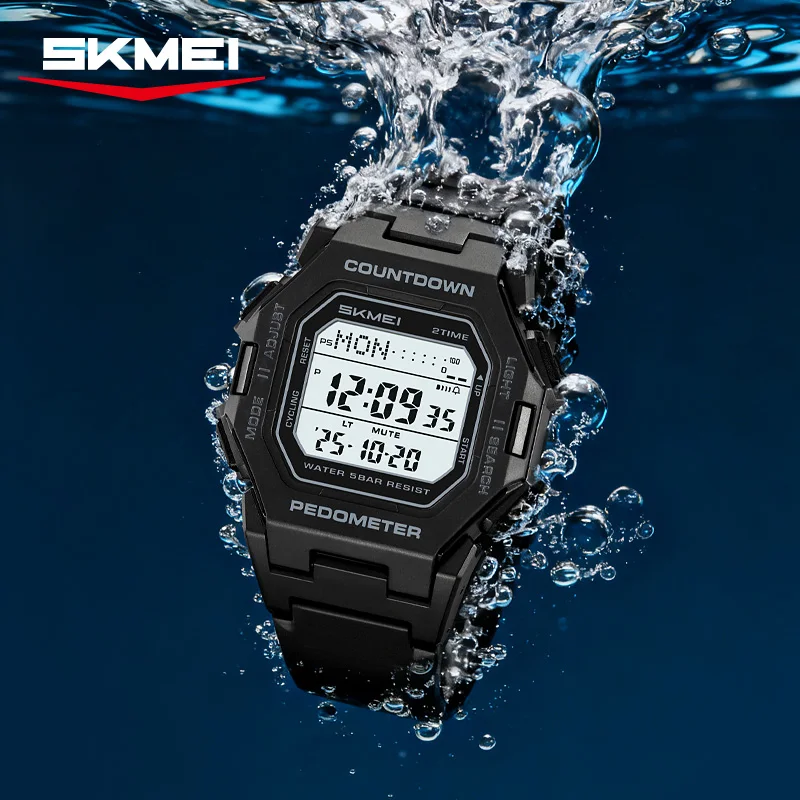 รูปสินค้า นาฬิกาดิจิตอล SKMEI ฟังก์ชั่นครบ หน้าปัดเรืองแสง สำหรับผู้ชาย