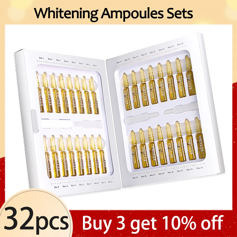 

32Pcs/Set Hyaluronic Acid Ampoule Serum Nicotinamide Whitening Moisturizing Essence Arbutin Shrink Pore Fade Fine Line Firming