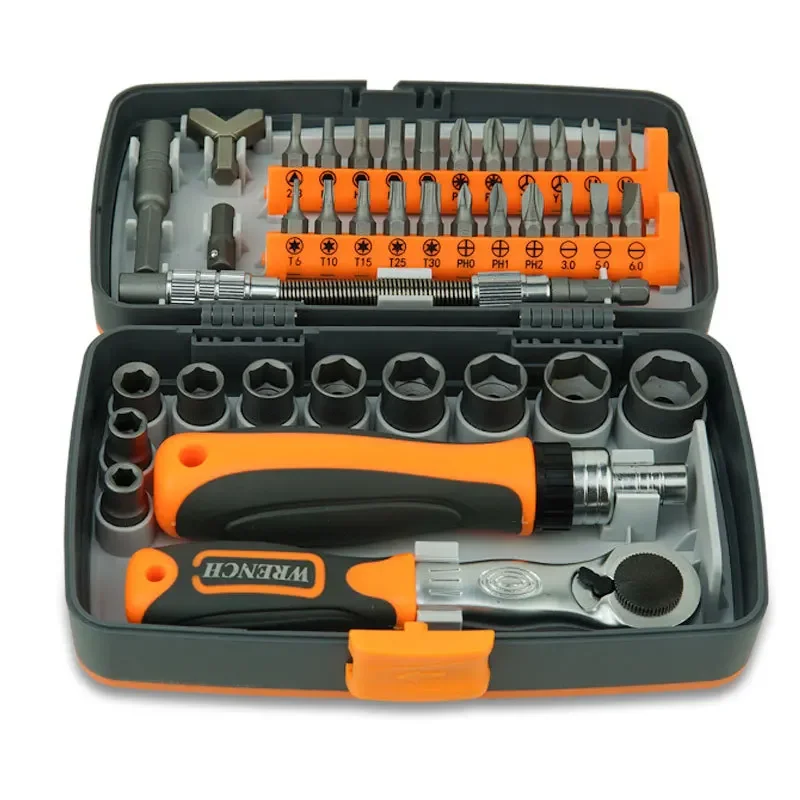 38 in 1 Screwdriver Set Multi-purpose Ratchet Wrench Socket Set Household Repair Car Tool Kit Hardware Tools