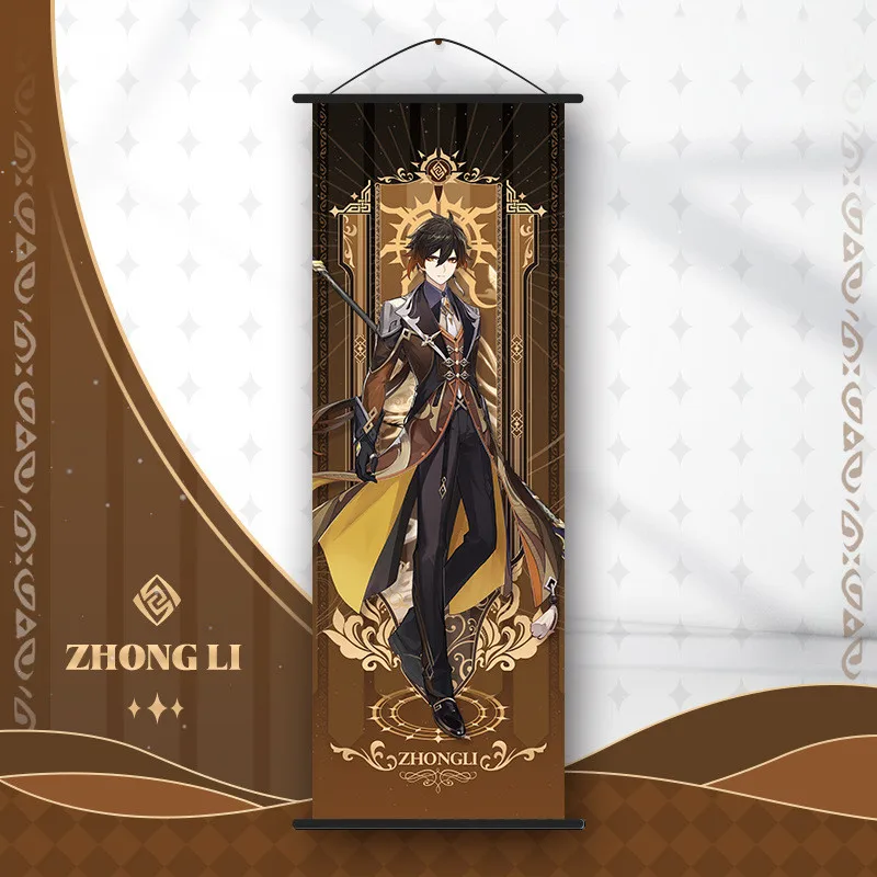 Genshin Impact Scroll Canvas Painting - Anime Wall Art Home Decor