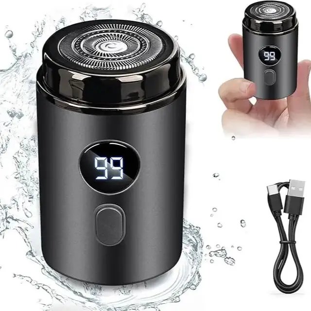 New Model Mini Portable Electric Shaver, New Upgrade Pocket Shaver Mini Shavers for Men, Mini Electric Shaver, LED Power Display