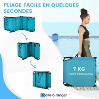 Chaise longue de plage avec trou pour le visage et coussin amovible - Chaise longue portable pour piscine et plage avec design pour se repose-tout-en-seuil et coussin 8