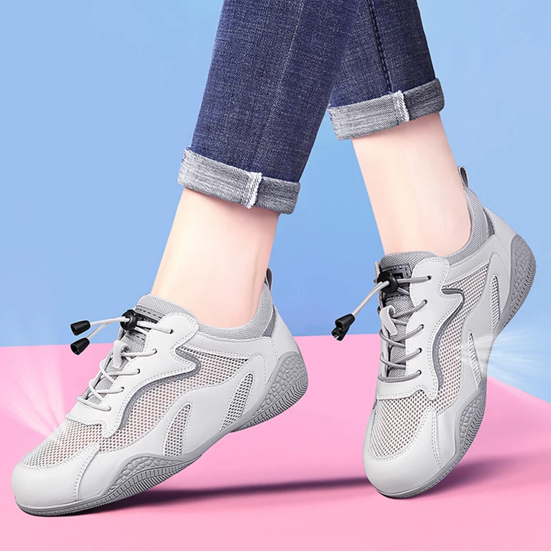 

Кроссовки женские сетчатые, Уличная обувь, роскошные высокие, повседневные, для треккинга, прогулок, вождения, плоская подошва