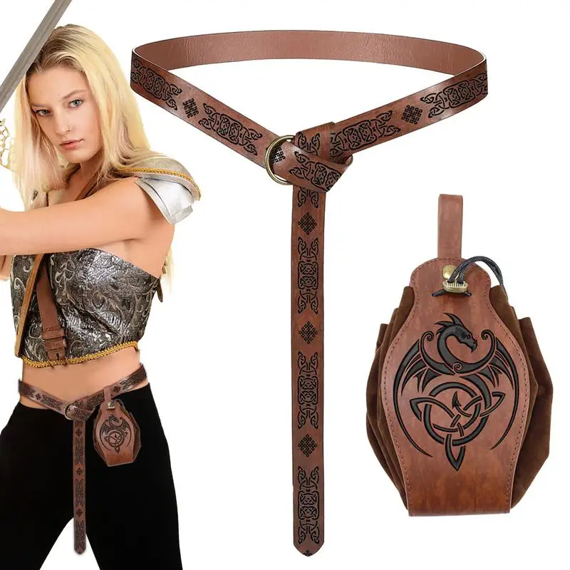 

Renaissance Belt Set Halloween Men Belt For Medieval Halloween Renaissance Accessorie Leather Belt For Kids Adults And Women