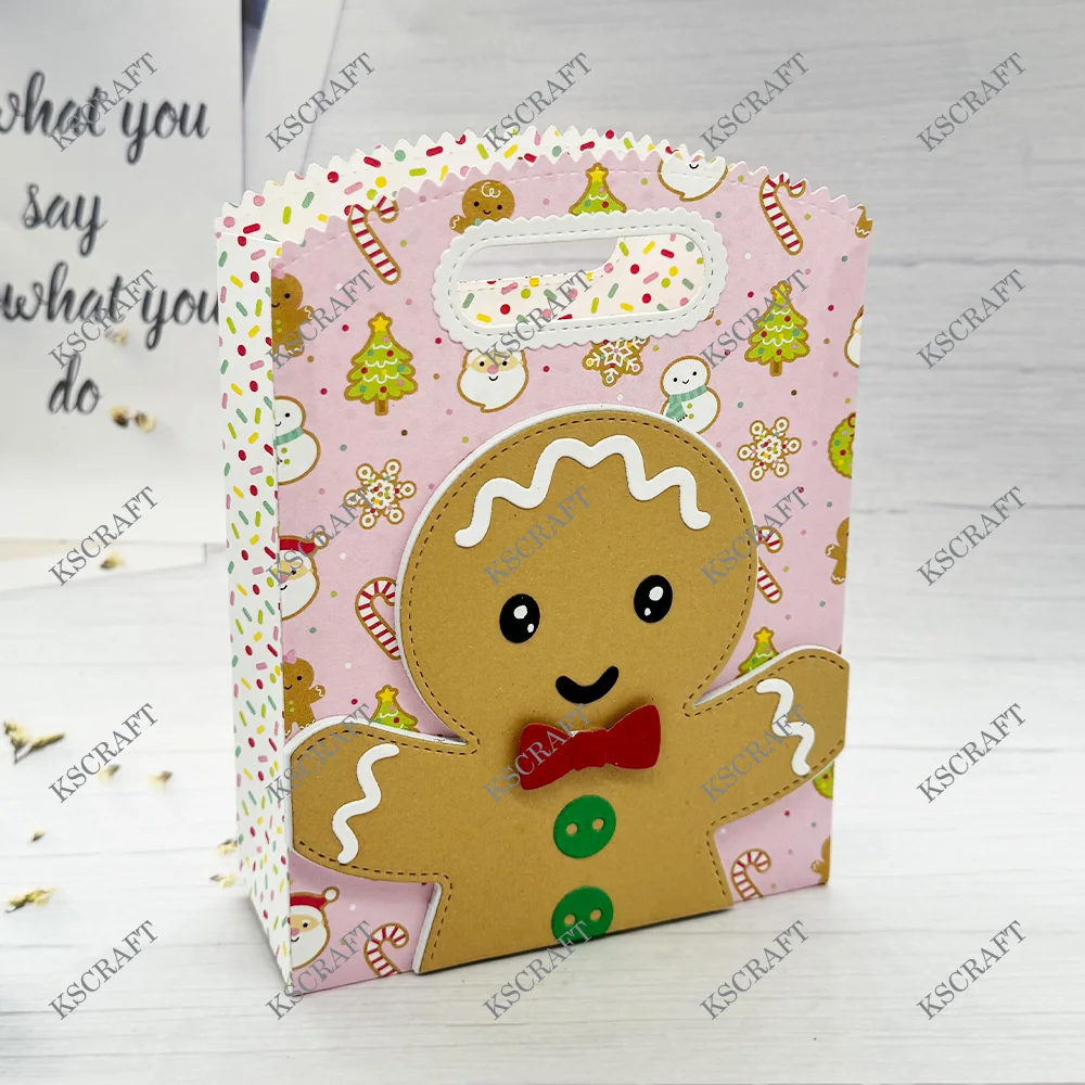 KSCRAFT 선물 가방 크리스마스 DIY Scrapbooking 장식 엠보싱 DIY 종이 카드에 대한 커팅 다이 스텐실 추가
