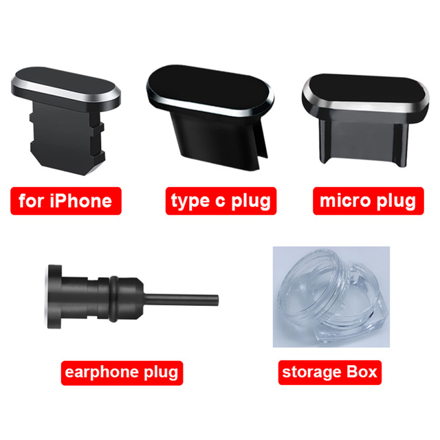 Metal Anti Dust Plug USB Type C Micro Charging Port Protector USB C 3.5mm Earphone Jack Sim Card For iPhone Redmi Samsung