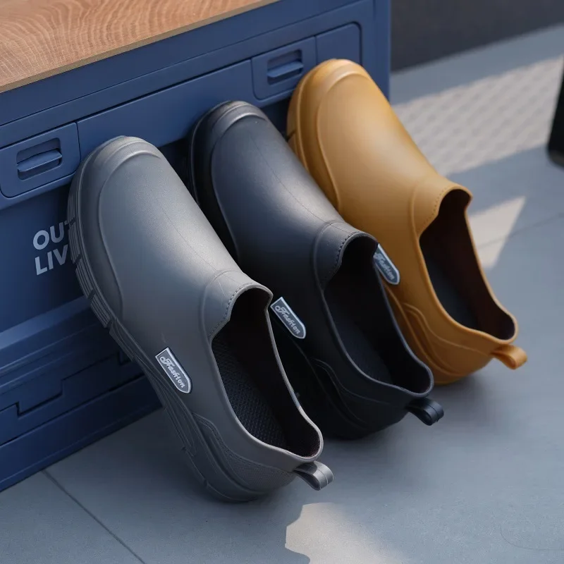 Bottes de pluie homme mode courtes antidérapantes extérieur résistantes chef construction