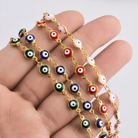 Blue Red Evil Eye Bracelet Stainless Steel Bead Lucky Turkish eye Jewelry For Women Simple Adjustable 2