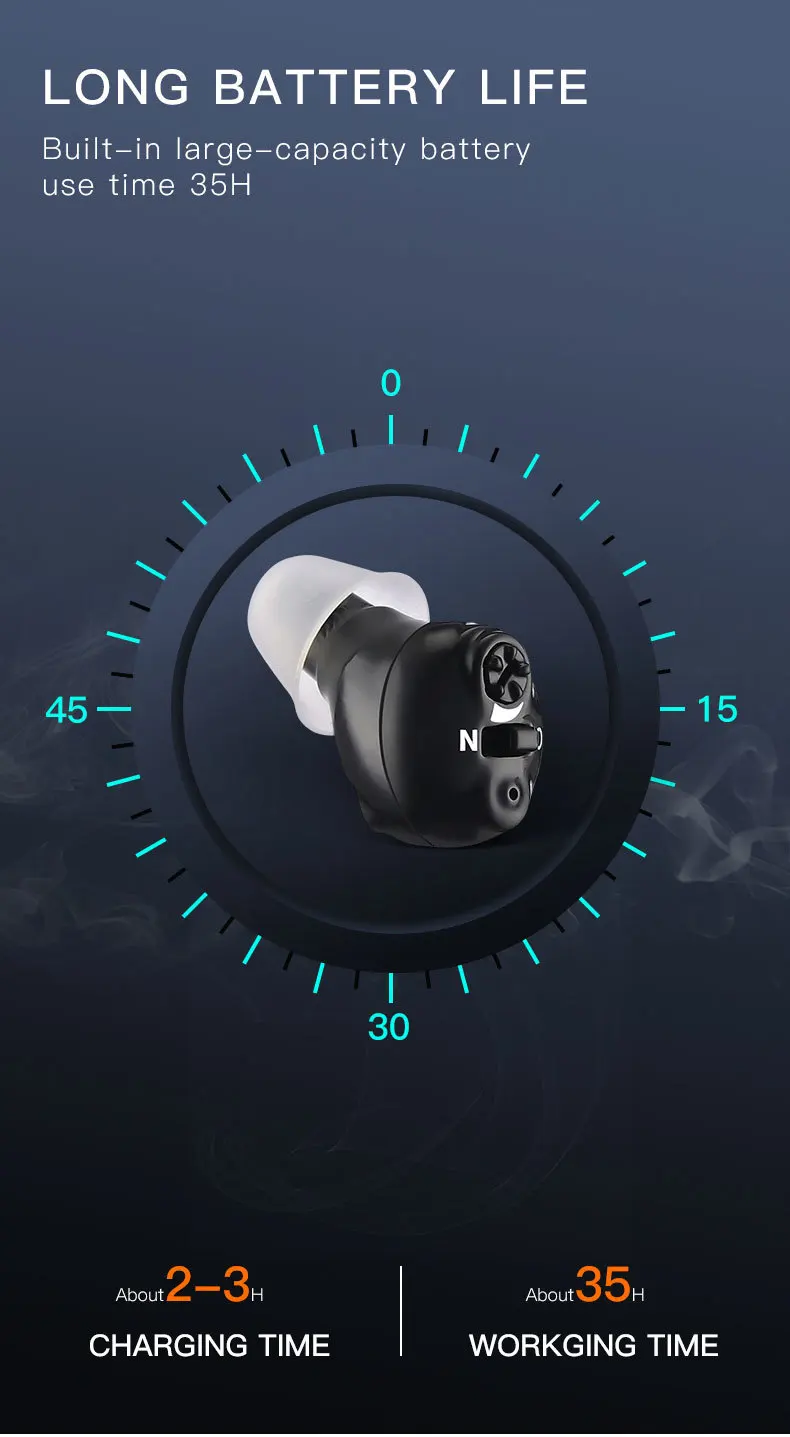 Wireless Mini Noise-cancelling Hearing Aid Senior Invisible Original Audio Ampli