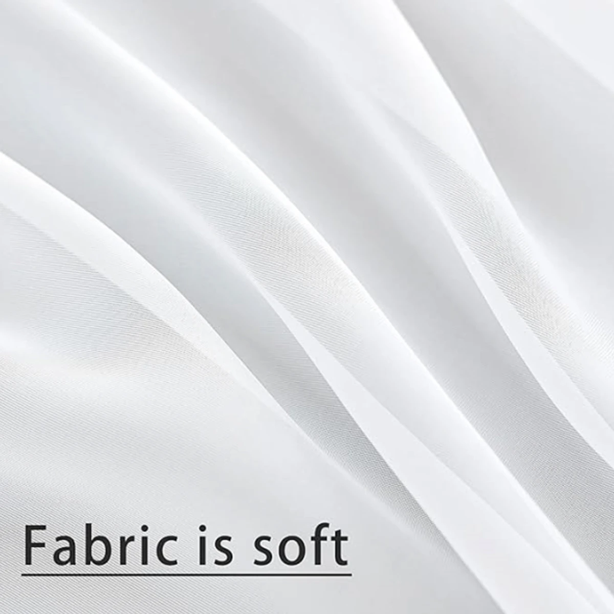 2PCS, Sheer White Curtains 2 Panels Set, Rod Pocket Voile Fimly Sheer Drapes for Living Room/Bedroom