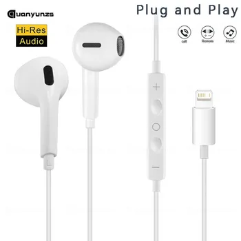 Wired Earphones Type c Earbuds for Apple Lightning Headphones with Line Iphone 5 6 8 7 Plus X XS MAX XR 10 11 12 13 14 Pro 15 16 1