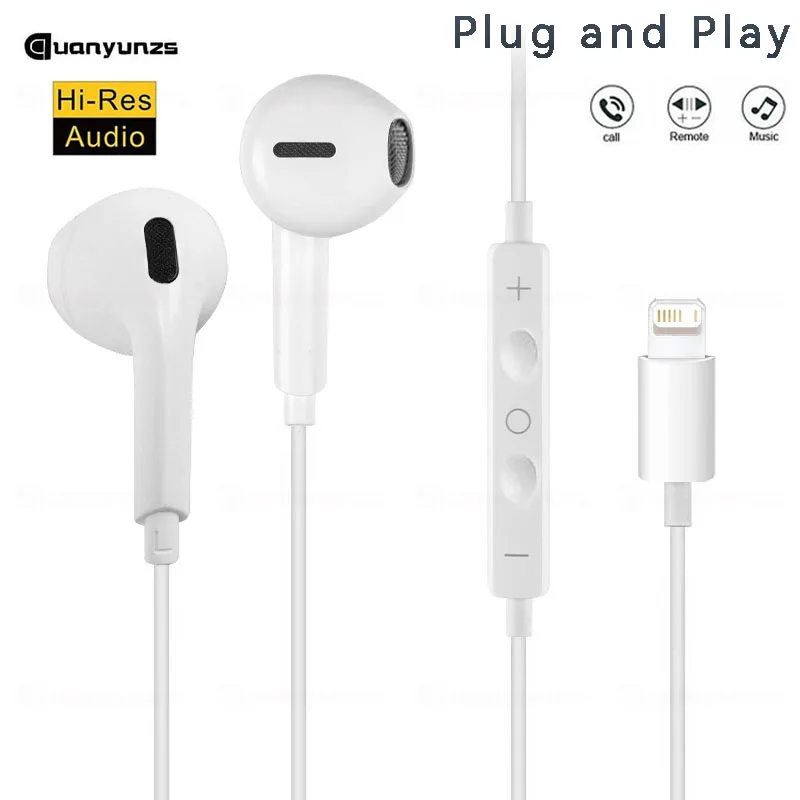 Original Wired Earphones For iPhone 15 16 14 13 12 11 Pro Max 7/8Plus X XR XS In-Ear Earbud For Lightning USB C 3.5mm Earbuds 2