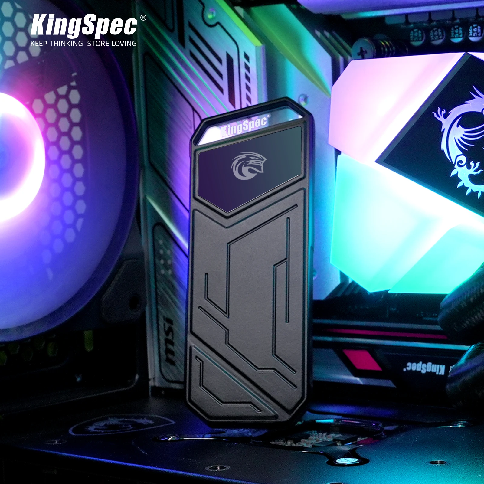 Kingspec-nvme Ssd Externo 512gb 500gb Também Também Disco Rígido Usb tipo c Rgb 20gb Rgb para Laptop e pc - Imagem 2