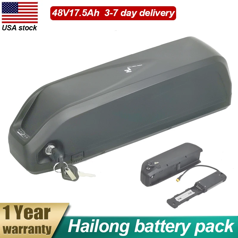 

Original 48V 17.5AH Hailong ebike Battery for 350W 500W 750W 1000W Motor Free shipping with charger