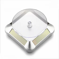 Rotating Mini Solar Display Stand for Jewelry and Accessories (Silver)