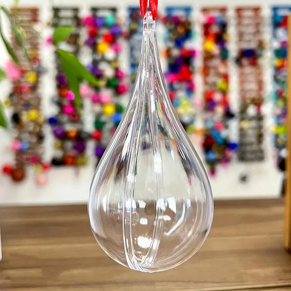 Transparent Christmas Balls Christmas Decorations Shatterproof Fillable Balls Transparent Drop-shaped Home Decoration