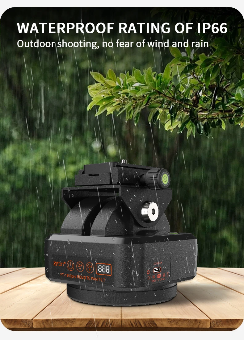 ZIFON YT 1500 Pro Remote Control Pan Tilt Motorized Tripod Head Electric Rotatio