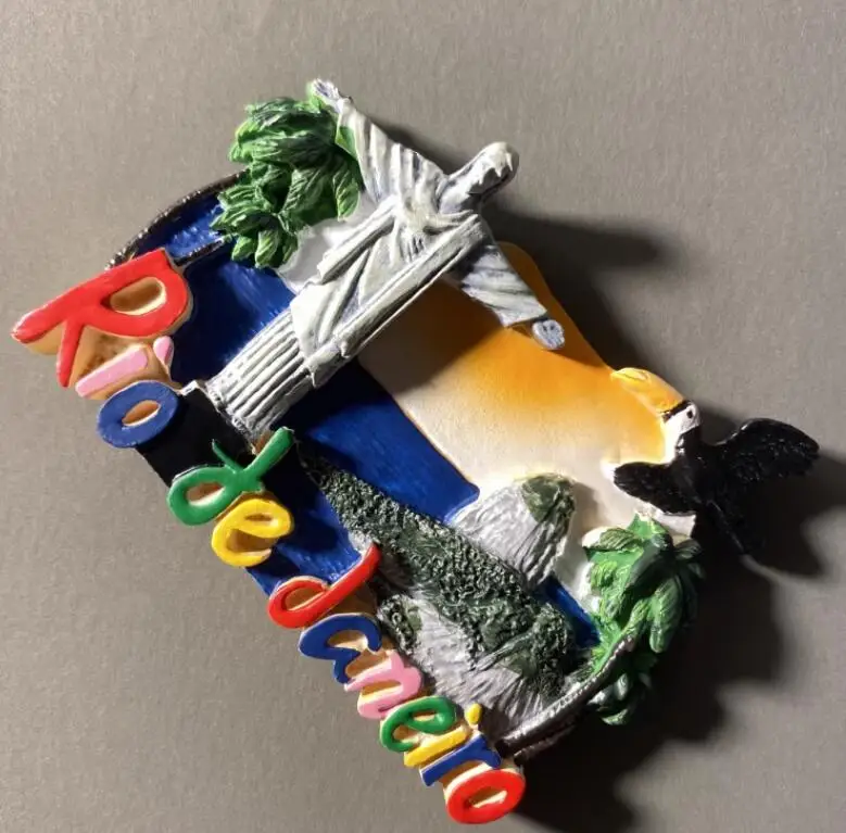 Brazil Rio De Janeiro 3D Fridge Magnet - Souvenir Bottle Opener, Resin & Metal, 11x6 Cm