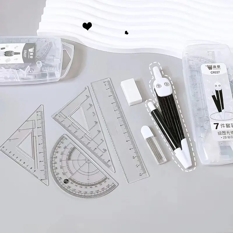 전문 나침반 학교 켈리퍼 세트, 눈금자 각도기, 학교 그리기 도구, 나침반 유용한 액세서리