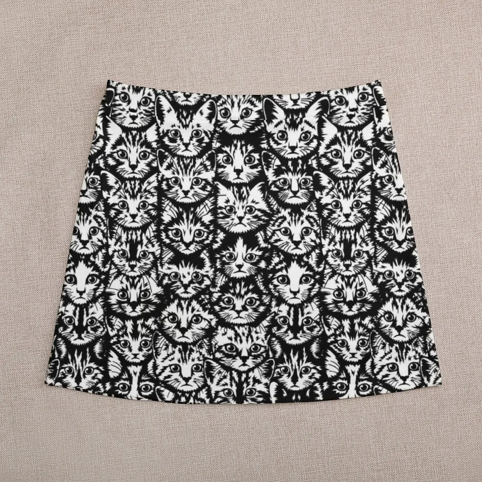 Kittens - Classic Black and White Mini Skirt mini denim skirt skirts for woman women's clothing korea stylish