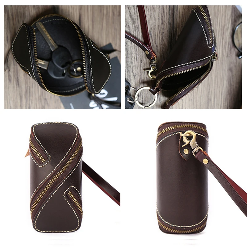 Genuine Leather Vintage Key and Coin Organizer